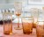 Popular Colored Hammered Glassware Gold Rimmed Cup Different Shapes Goblet Glasses for Party Red Wine Glass Goblets Set