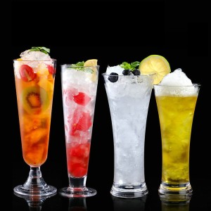 2023 New PC Reusable Plastic Custom Cocktail Wine Glass Unbreakable Dessert Ice Cream Cup Transparent Acrylic Plastic Beer Cups