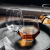 Creative Fancy Diamond Glass Cups with Gold Rim Juice Water Whiskey Glass Custom Color Luster Amber Hexagonal Whisky Glass