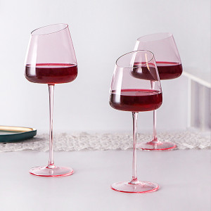 Valentines Day Gift 2023 Ins Creative Pink Flamingo Red Wine Glass Goblet Bevel European Crystal Champagne Wine Cup for Gifts