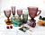 Glassware Colored Goblet Wine Glasses Water Glass Pressed Champagne High-ball Tumbler Cups Bowl