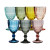 Vintage-Inspired Pattern 250Ml Amber Solid Color Embossed Engraved Vintage Glasses Wine Colored Glass Goblets Color Glass