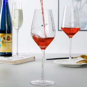 Hot Cutting Carving Stick Diamond Wine Glasses Stemless Sets Stemless Champagne Glass Flute Crystal Wine Glasses Goblet