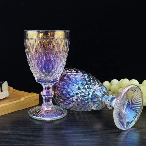 Wine Glass Goblet Cup Stemmed Colored Iridescent Glassware Rainbow for Home Custom Cheap Red CLASSIC Party Wedding Glassware