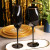 Wholesale Elegant Lead Free Goblet Wine Glasses Full Color Accent Blind Black Tasting Glass with Gold Rim for Fun Party Event