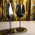 Wholesale Elegant Lead Free Goblet Wine Glasses Full Color Accent Blind Black Tasting Glass with Gold Rim for Fun Party Event