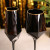 Wholesale Elegant Lead Free Goblet Wine Glasses Full Color Accent Blind Black Tasting Glass with Gold Rim for Fun Party Event