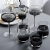 Wholesale European Vintage Glass Cups Whisky Cocktail Wine Glass Coupe Set Grey Smoke Creative Champagne with Black Stem Wedding