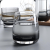 Wholesale European Vintage Glass Cups Whisky Cocktail Wine Glass Coupe Set Grey Smoke Creative Champagne with Black Stem Wedding