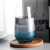 Wholesale Vintage Cracked Ice Pattern Custom Blue Glass Wine Goblets Creative Champagne Glass and Tumbler Glass Cups