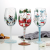 Hot Celebration Custom Logo Wine Glass Christmas Goblet Christmas Clear with Red Stem and Black Base Support OEM ODM Service