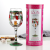 Hot Celebration Custom Logo Wine Glass Christmas Goblet Christmas Clear with Red Stem and Black Base Support OEM ODM Service