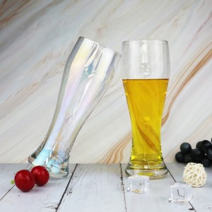 Wholesale Small MOQ Rainbow Luster Beer Drinking Glass Cup Beer Glasses