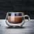 High Borosilicate Transparent Double Coffee Cup Resistant Tropical Handle Flower Cup 150ml 250ml