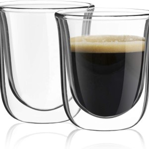 Hot Sale 2-Ounce Double Walled Espresso Cups High Borosilicate Glass