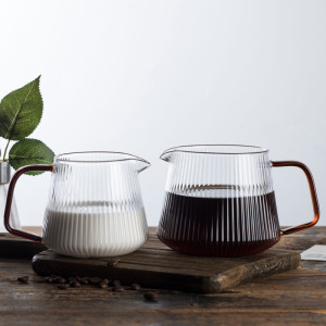 2022 New Product Glass Coffee Server with Colored Handle