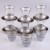 18 Pc Tea Set (6 Tea Cups + 6 Coffee Cups + 6 Saucers) - Decor: Petek, Color: Silver