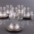 18 Pc Tea Set (6 Tea Cups + 6 Coffee Cups + 6 Saucers) - Decor: Petek, Color: Silver