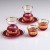 18 PCS TEA SET - ANTIQUE GOLD - FUCHSIA