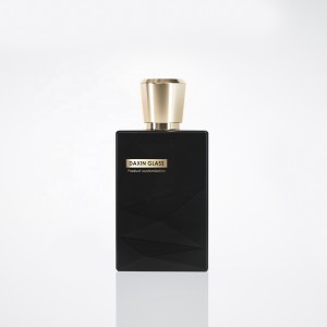 Matte Black Perfume Bottle with Gold Cap New Design Luxury Perfume Empty Bottle Glass Perfume Spray Bottle 100ml