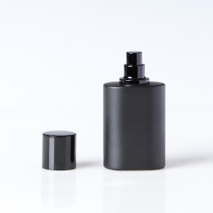 30ml 50ml 100ml New Trend Matte Black Flat Square Refillable Perfume Glass Empty Bottle