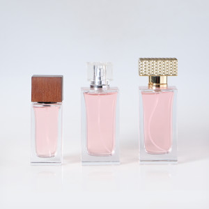 50ml 100ml Square Empty Clear Polished Glass Perfume Bottles