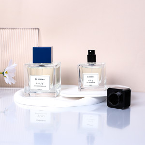 30m Cubel Shape Luxury High Quality Empty Customs Glass Bottle Perfume Holder with Sprayer