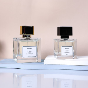 30ml 50 Ml High Quality Square Clear Fragrance Glass Perfume Bottle