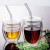Double Lager Glass Cup with Glass Cover and Straw Large Capacity Heat-resistant Cup with Lid