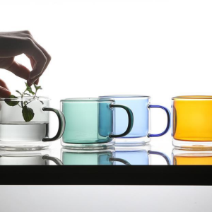 Factory Direct Sales Colored Glass Double Water Cup Office Drink Cup Coffee Cup Belt B