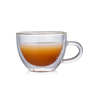 150ml Double Glass High Borosilicate Glass Coffee Cup with Glass Handle High Temperature Resistance