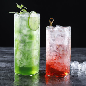 High Quality Borosilicate Heat Resistant Juice Coffee Drink Clear Square Glass Cup