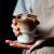 Wholesale High Borosilicate Coffee Juice Drink Glass Coffee Cup with Vertical Stripes