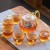 China Supplier 600ML High Borosilicate Handmade Glass Teapot with Color Handle