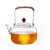 700ml Lifting Beam Hammered Borosilicate Glass Teapot with Copper Handle