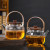 Hot Selling 1000ml Luxury High Borosilicate Glass Teapot with Wood Handle