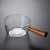 Wholesale 400ML 600ML Household Borosilicate Glass Milk Pot with Wooden Handle
