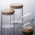 Round Glass Storage Tank High Borosilicate Glass Sealed Tank Transparent Belt Bamboo Cover