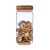New Round Transparent Glass Storage Jars with Threaded Wooden Cover