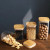 Hot Sale Household Square Storage Borosilicate Glass Jar with Bamboo Lid