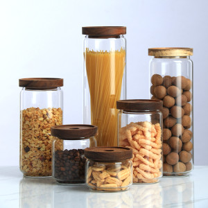Wholesale Handmade Transparent Fancy Food Safe Glass Storage Jar with Lid