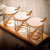 Kitchen Three-piece Seasoning Jar Glass Spice Storage Jar with Wooden Spoon