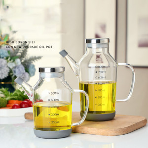 Wholesale 600ml 800ml Olive Oil Dispenser Borosilicate Glass Bottle for Kitchen