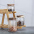 350 500 750 1000 1700ml Round Shape High Borosilicate Glass Storage Jar Food Container with Bamboo Wooden Lids
