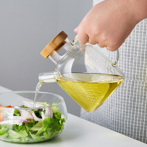 Kitchen for Glass Oil Pot Convenient Handle Designed to Prevent Oil Leakage Outdoor Barbecue Easy to Carry Soy Sauce Vinegar Pot