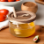 Hot Selling Honey Jar Glass Container Holder with Wooden Acacia Lid and Dipper High Quality Glass Food Storage Jar with Lid