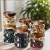 Food Storage High Borosilicate Custom Made Decorate Fancy Glass Jars with Bamboo Lid with Cork Kitchen