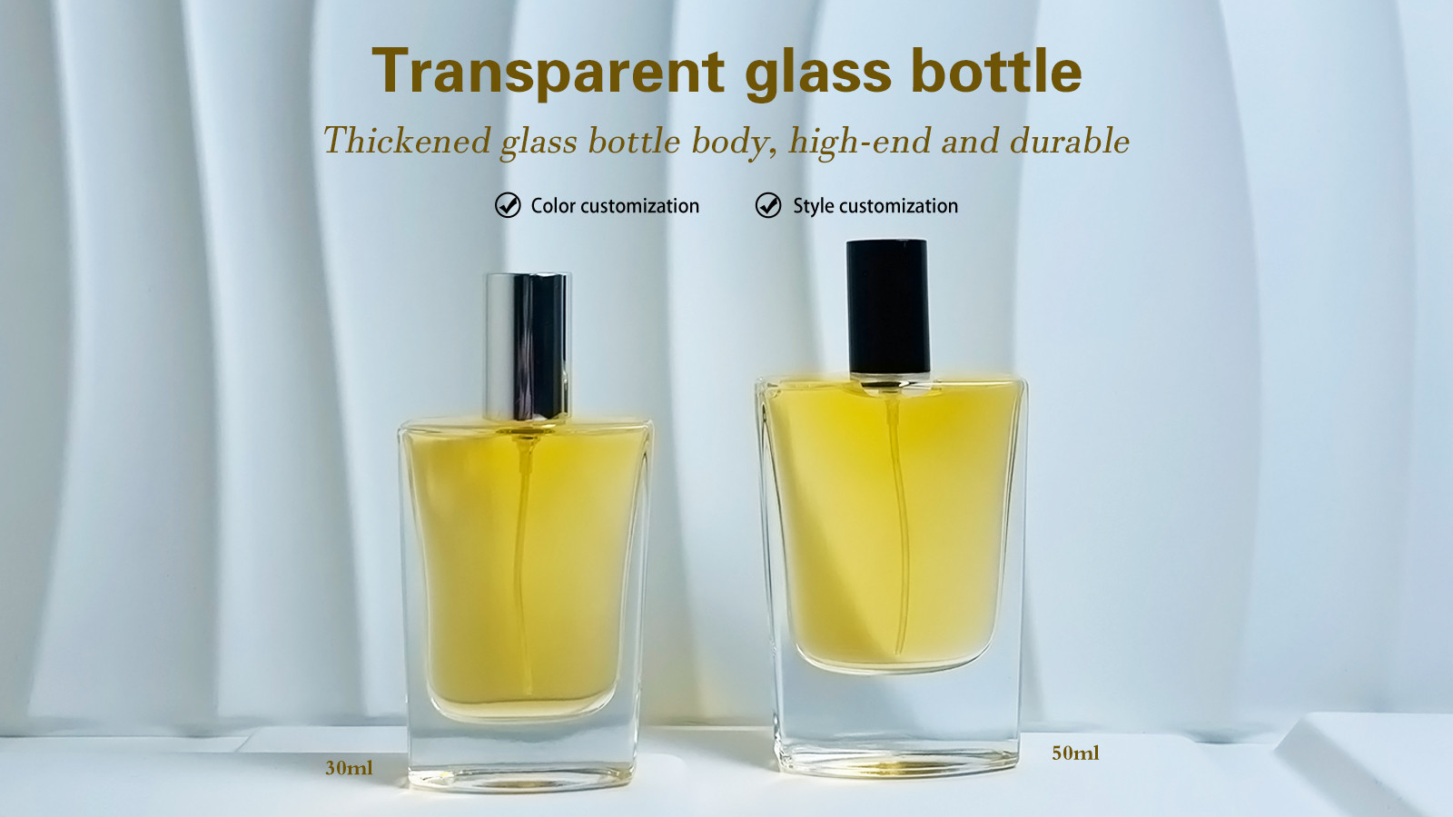Whosale 50Ml Luxury Square Waist Perfume Bottle Factory Directly Sells Refillable Clear Glass Spray Perfume Bottles