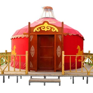 Durable High Quality Large Space Waterproof Steel Structure Mongolian Yurt Used all Weather