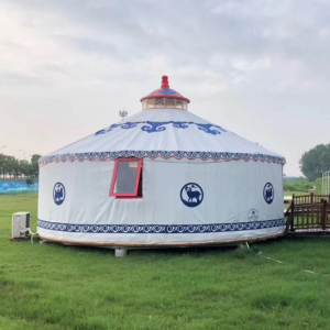 Best Selling Rainproof and Windproof Steel Wood Decrative Ger for Garden Modern Family Camping Tepee